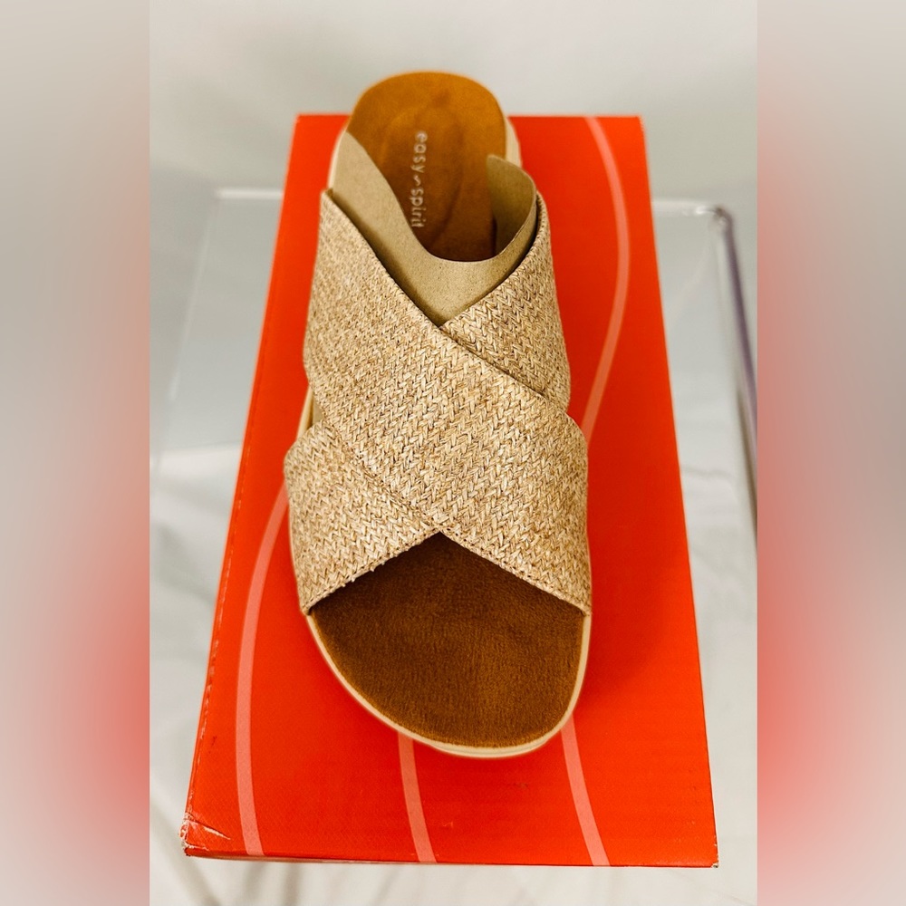 EASY SPIRIT Women's Taite Square Toe Casual Flat Sandals Light Natural 7… - Picture 10 of 14
